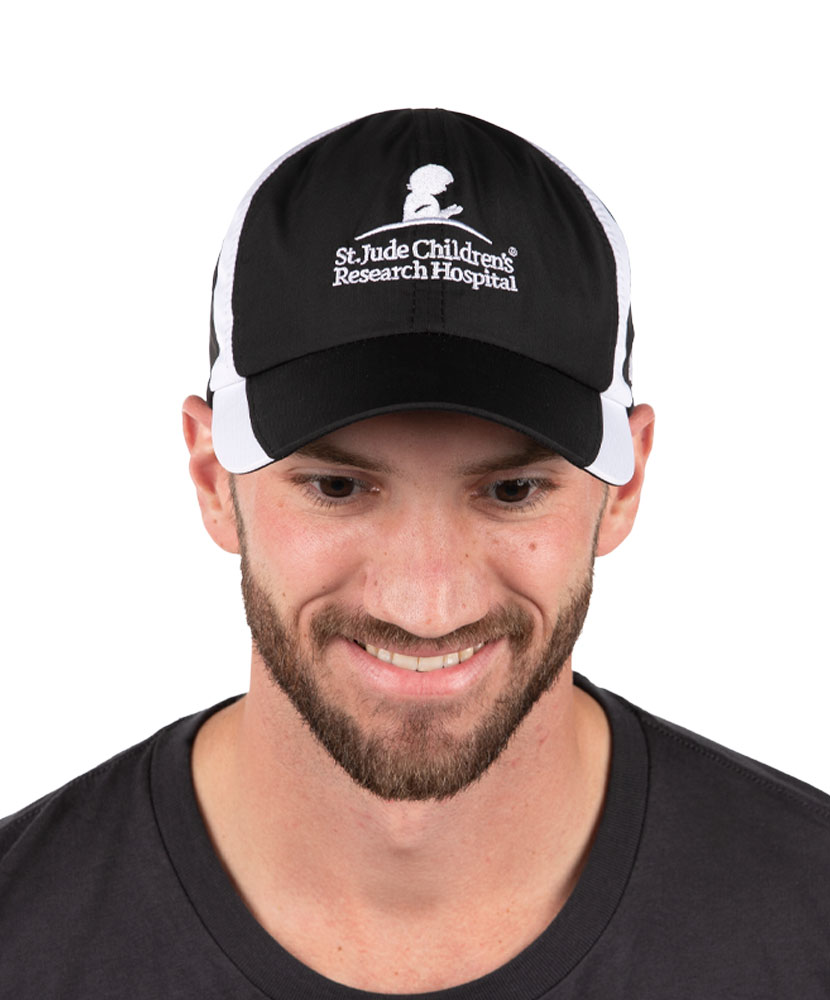 Color Block Running Hat Black and White